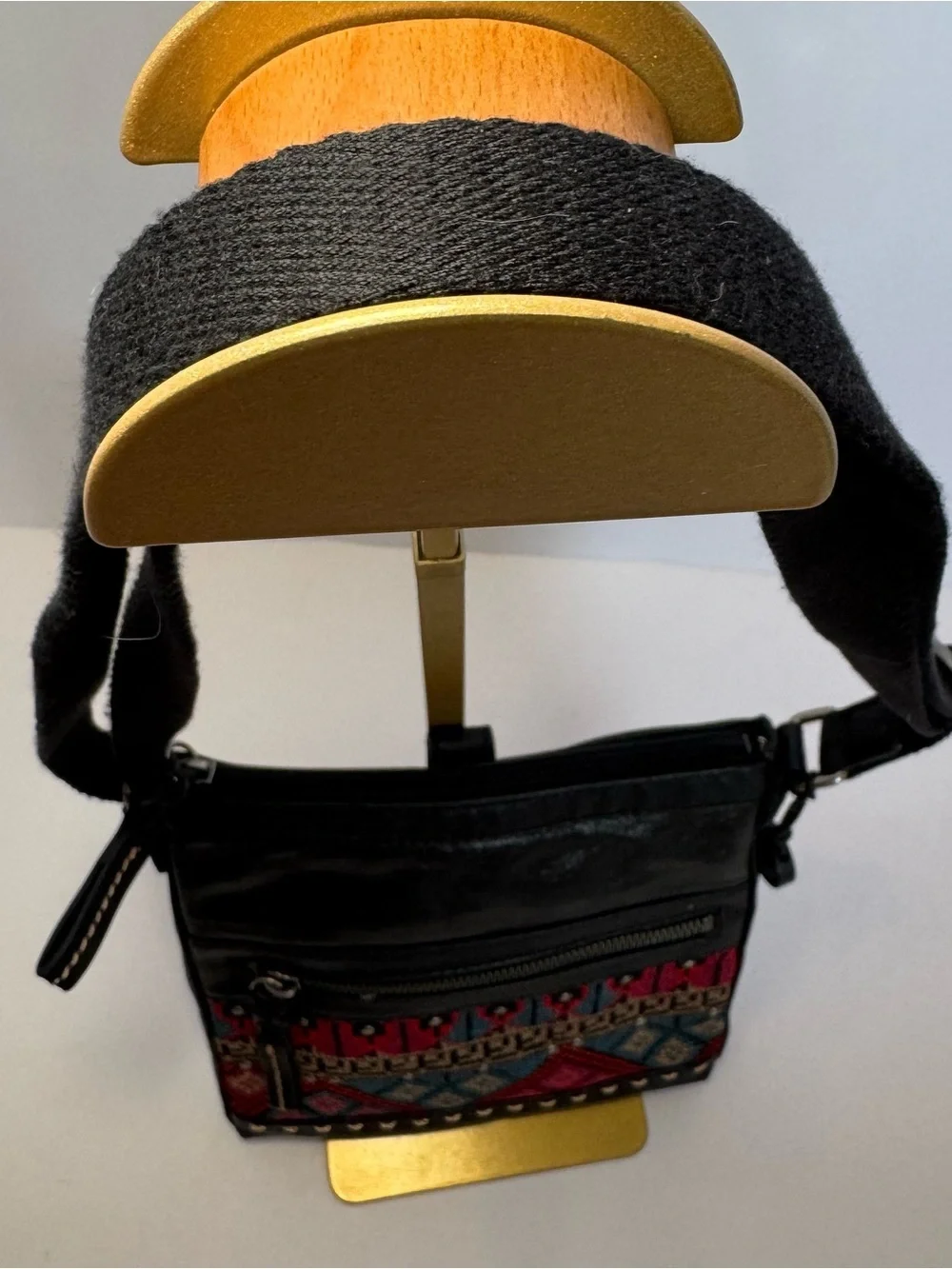 The Sak Pax Embroidered Leather Crossbody Bag Boho Studded